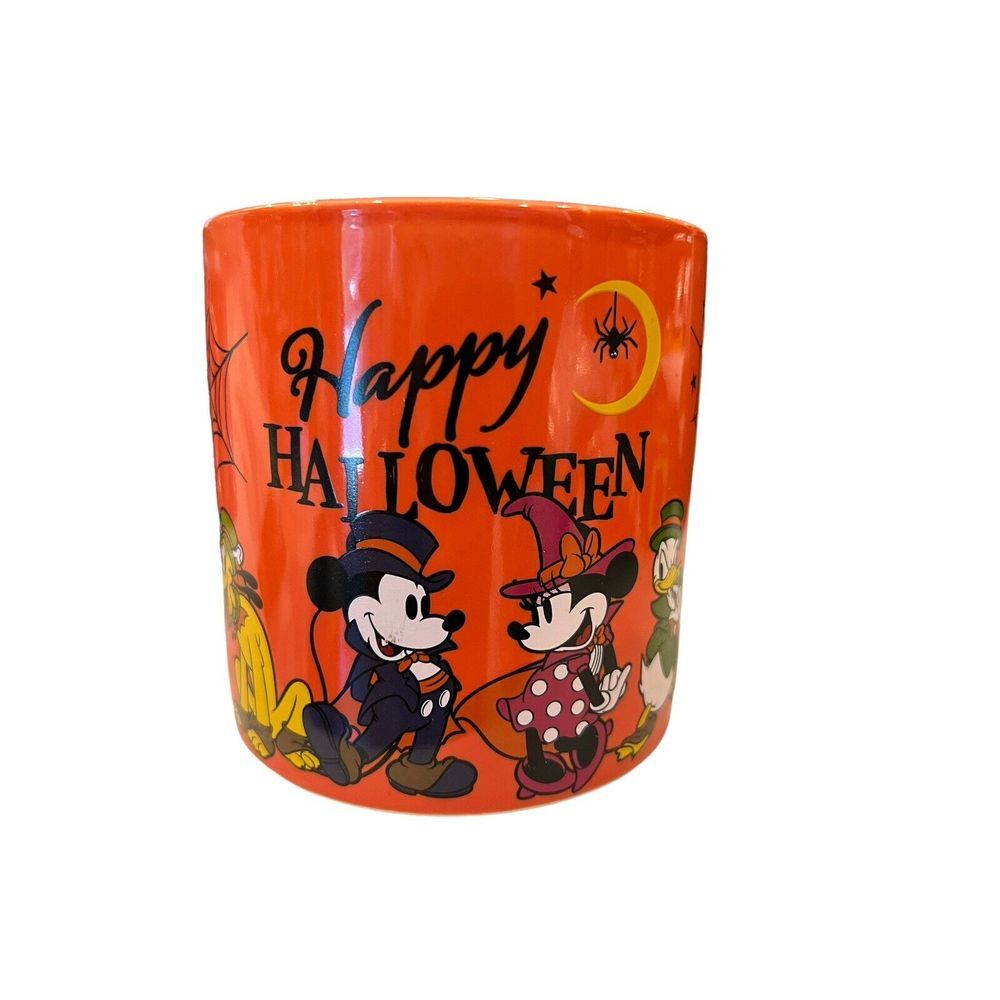 Disney Mickey Minnie Goofy Donald Daisy Pluto Happy Halloween Coffee Mug 20 oz.